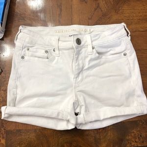 American eagle white jean shorts
